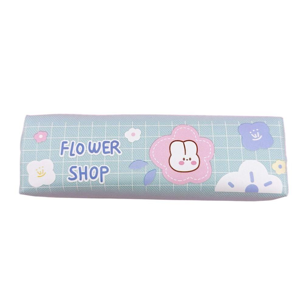 High Capacityolor Cartoon Pen Bag Stationery Bag Pen Storage Case Pen Holder  School Stationery Blue-StyleB