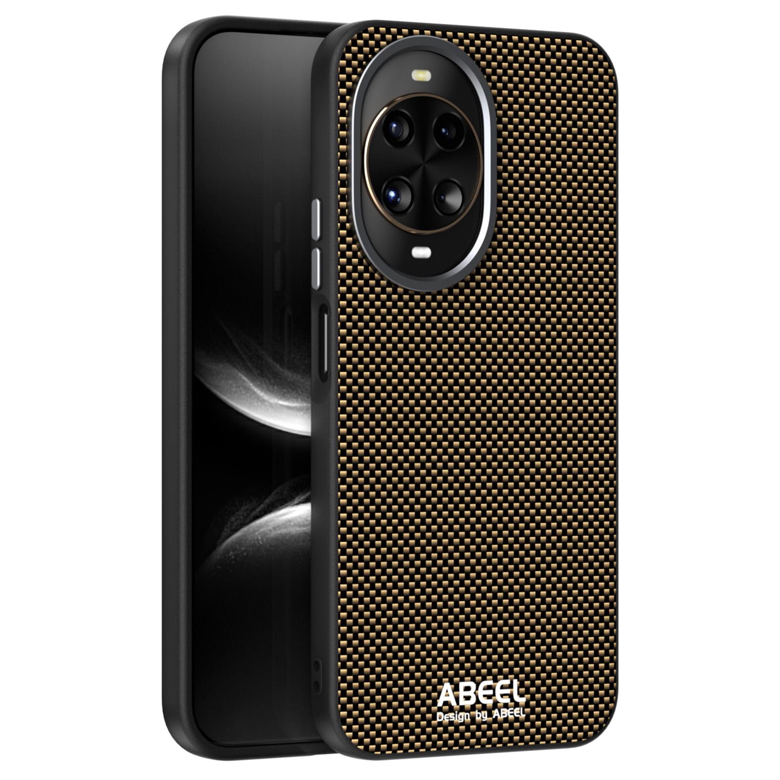 

ABEEL Чехол для Huawei nova 14 5G, совместимый с MagSafe, печатный ПК, ТПУ, алюминиевый сплав, кожаный чехол для телефона Gold