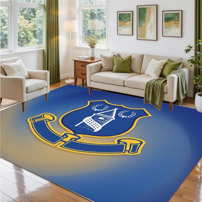 Everton Football Design Crystal Velvet Rug Soft Decorative Mat for Bedroom Entrance