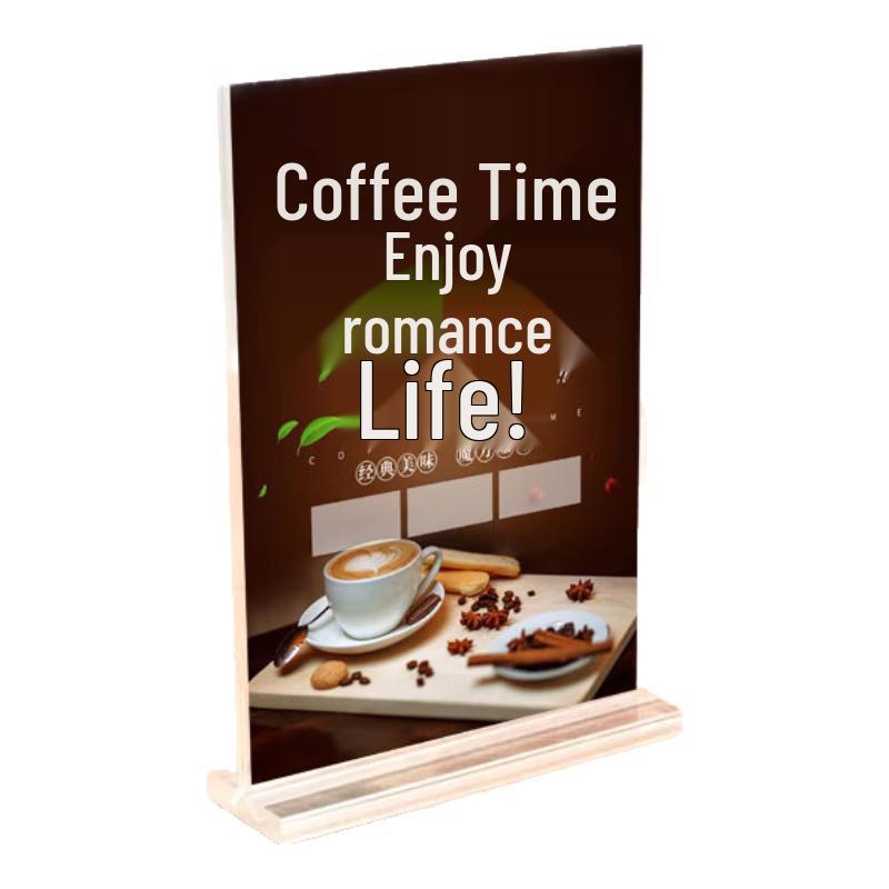 Acrylic T-Shape Table Sign Display Stand 100x150mm A6 Vertical
