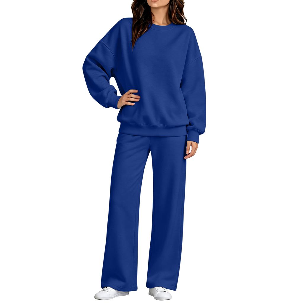 Women's Casual Comfortable Neck Sweatshirt and Pants Set for Fall Winter Outfit