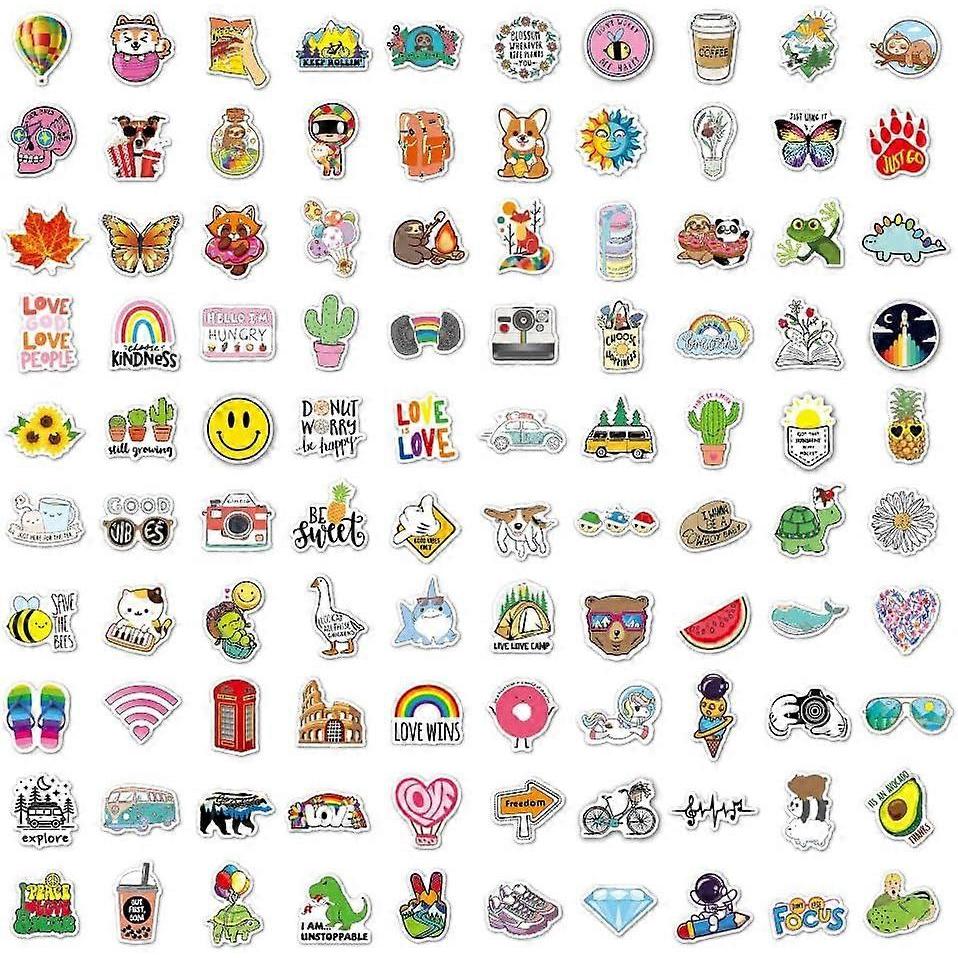 100 Ästhetische Sticker, Laptop-Sticker für Skateboards, Gitarren