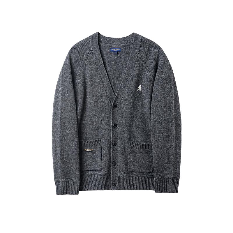 Teenie Weenie Bear Men's V-Neck Wool Blend Knit Cardigan