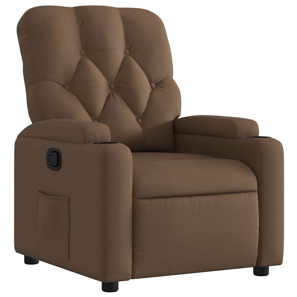 Relaxation Armchair Brown Fabric