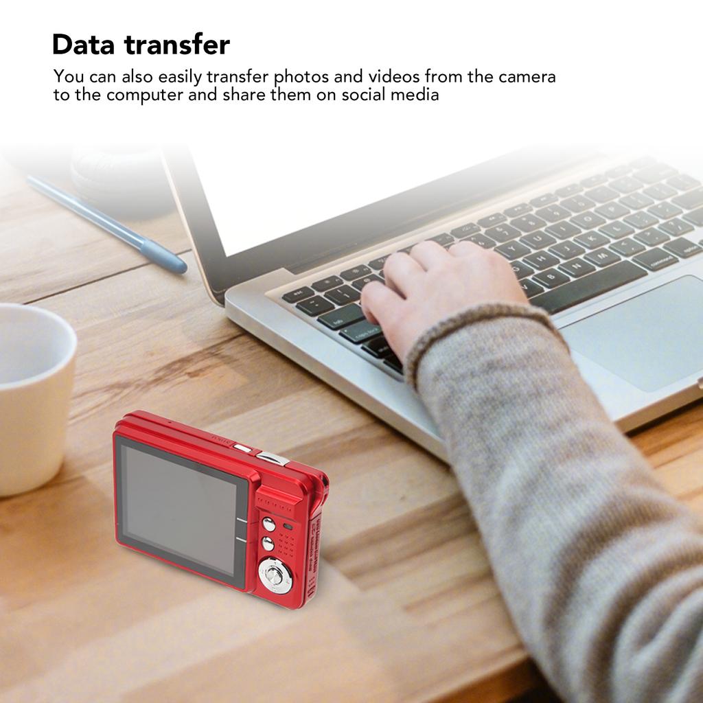 4K 48MP Digital Camera Anti Shake 8X Zoom Digital Camera with 2.7 Inch LCD Displa Screen C3 48 Red 4K 48MP Digital Camera