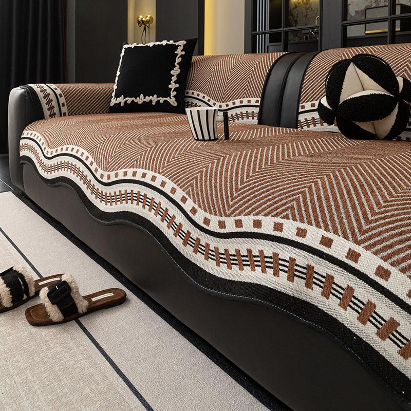 Premium Sofakissen Universal für alle Jahreszeiten Neu Gerade Reihe Sonderform Einteilig Fixiert Rutschfest Leder Sofaüberwurf