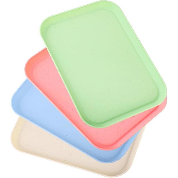 Wood Grain Plastic Serving Platters and Trays,Serving Dishes for Entertaining,Platters Serving Food,Appetizer Serving Trays for