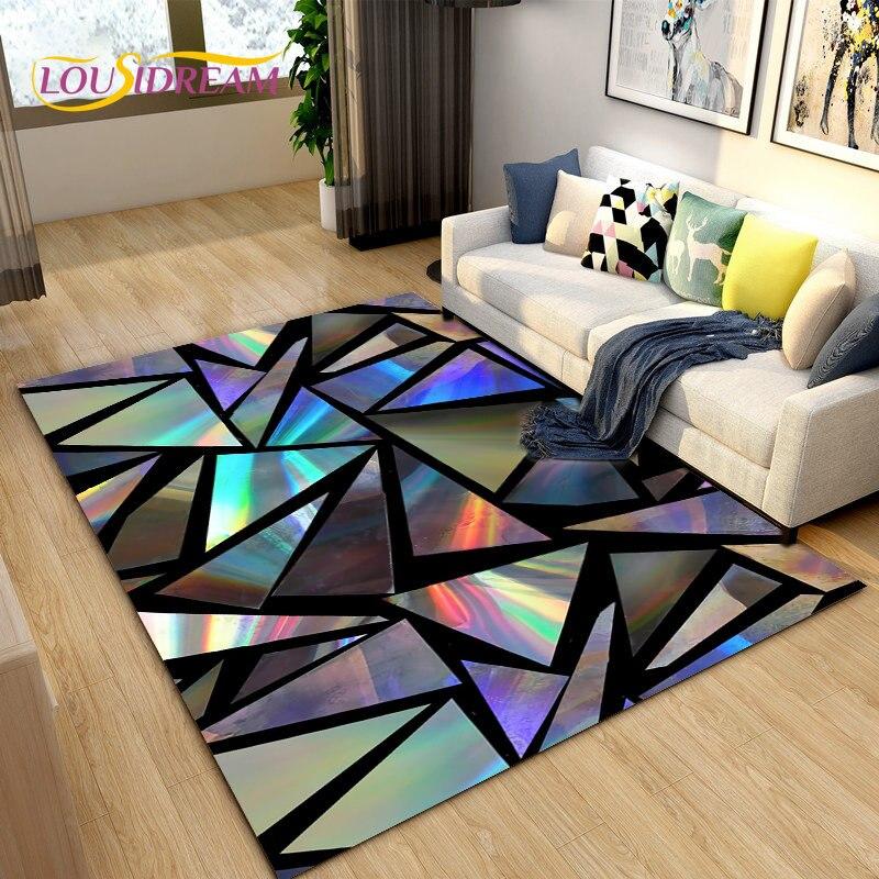 3D Abstract Geometric Visual Illusion Area Rug Large,Carpet Rug for Living Room Bedroom Sofa,Kitchen Doormat Non-slip Floor Mat