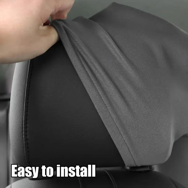 Autositz Kopfstützenbezug Universeller Kissenbezug Schmutzabweisender Elastischer Schutzbezug Staubdichte Elastische Nackenkissenbezüge