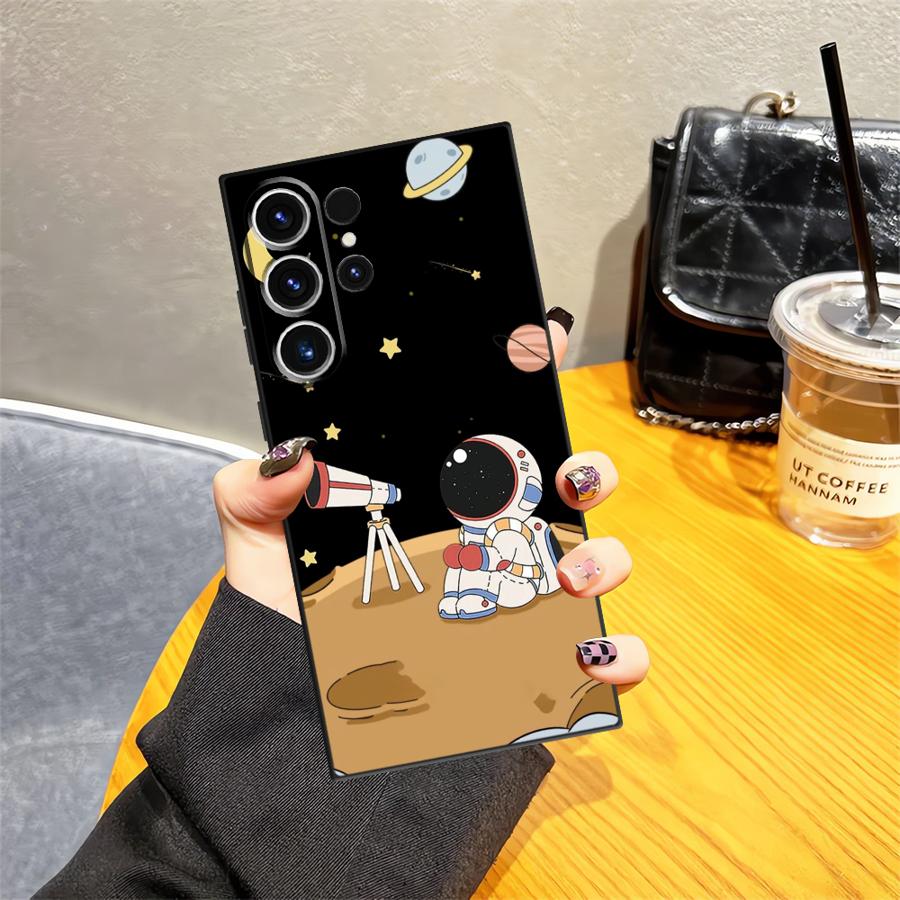 Cartoon Astronaut Case for Samsung Galaxy S26 Ultra S24 Note 20 8 9 10 S20 Ultra S25 Plus S23 S10 S9 S21 FE Funda Phone Cover