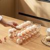 2PCS Stackable Automatic Slide Egg Storage Box Plastic Eggs Holder  Refrigerator Side Door