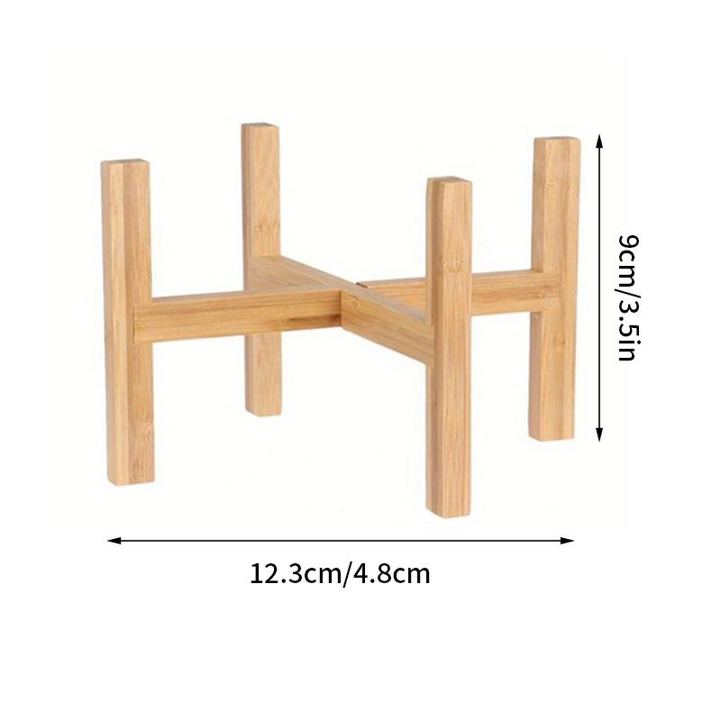 

Бамбуковая цветочная рамка для внутреннего и наружного цветочного горшка, простая подставка из цельного дерева для внутреннего и наружного использования, украшение для балкона и горшка с растением