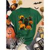 Halloween Atmosphere Printing Fashion Casual Short Sleeve Crew Neck Women's T-Shirt