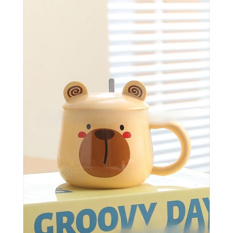 Milk Fufu Bear Mug Cartoon High Appearance Level Ceramic Cup  Household Drinking Cup  Coffee Cup  Breakfast Milk Cup