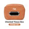 Universal Car Tissue Container Checkered Leather Auto Tissue Box For Volkswagen VW Passat B5 B5.5 2000- 2007 2008 2009 2010 zk8