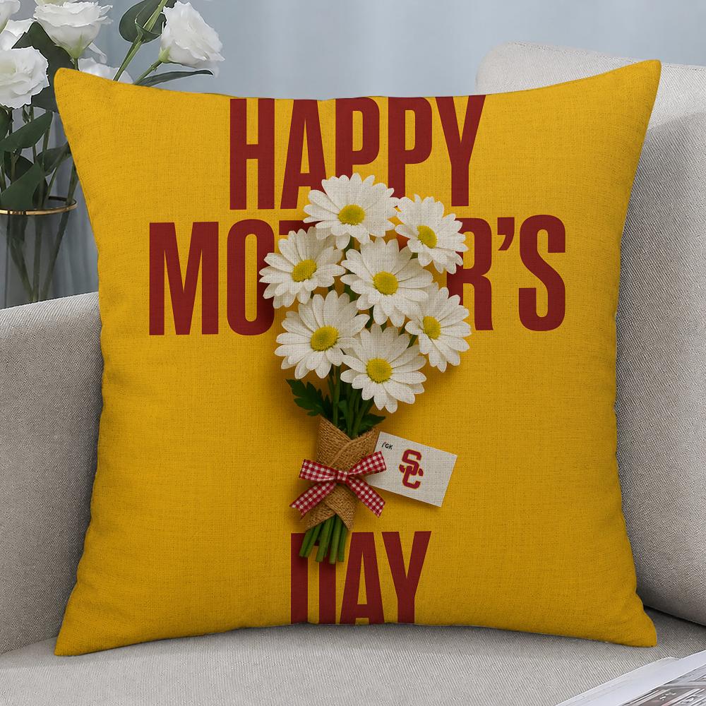 Holiday Mothers Day Cushion Cover Cushion Covers Natural Linen Breathable Sofa Bedroom Decor Pillowcase