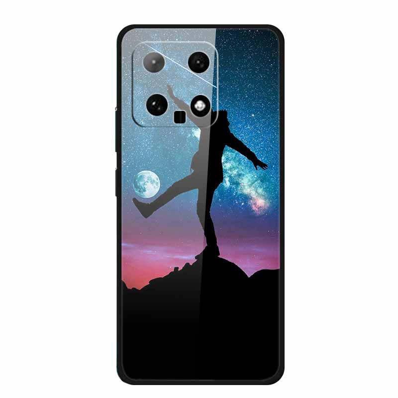 Starry Sky Tempered Glass Phone Case for Xiaomi 14 - Unisex Model, Hot Seller