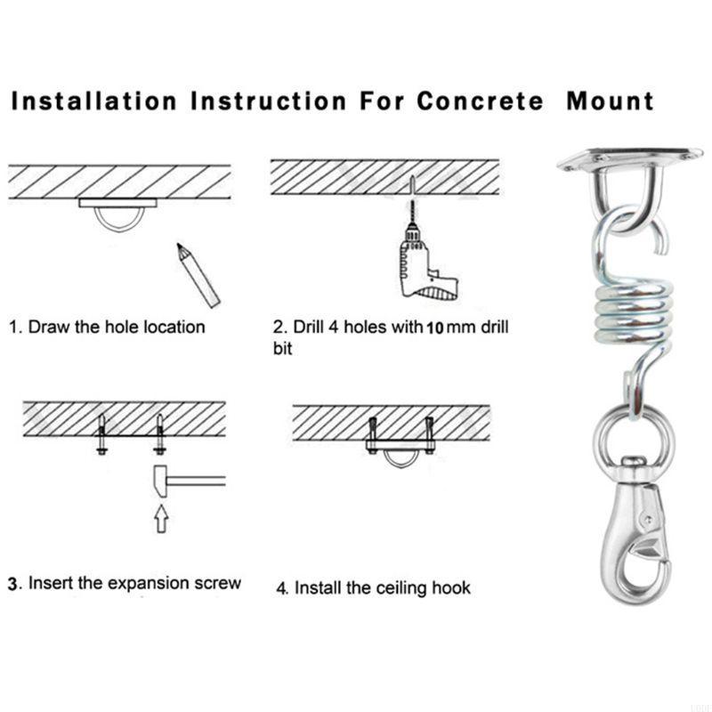 Hammock Chair Hanging Spring Hooks Ceiling Mount Tool Set Accessories