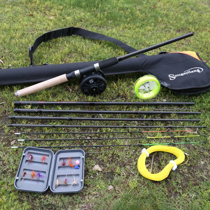 Vliegvissen Hengel en Reel Vislijn Visvoer Vliegvissen Hengel Tas Set Feeder Vissen 