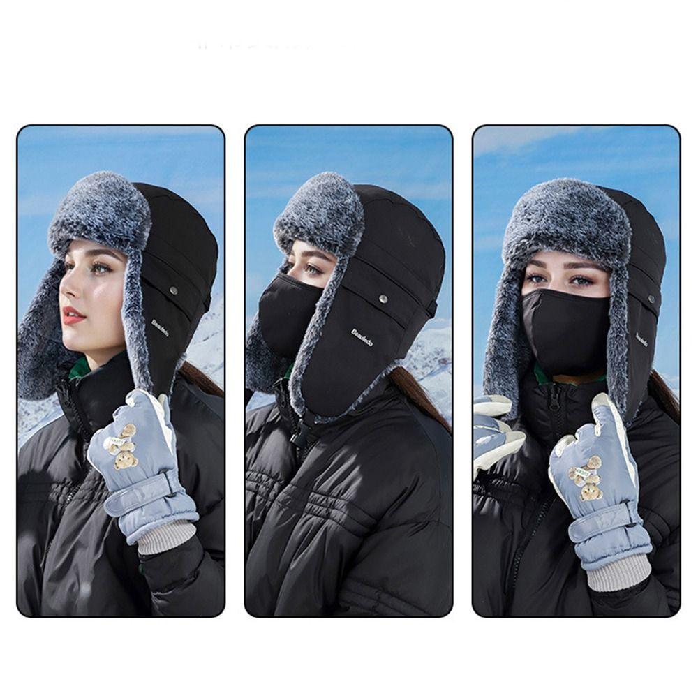 Earflap Winter Hats Fur Ski Hat Hot Winter Cap  Men Women