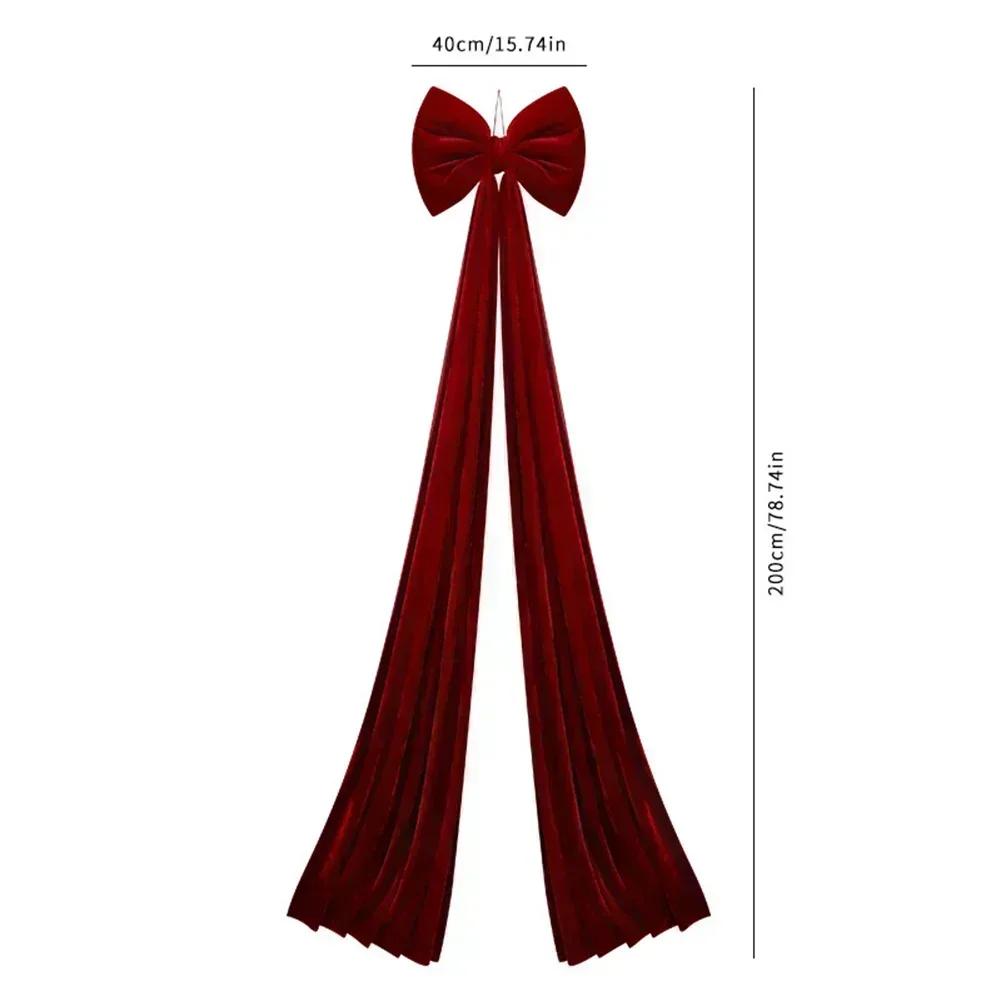 Holiday Velvet Bow for Christmas Tree and Decorations Large Size 15 74 by 78 74 Inches Suitable for Garland and Table Displays