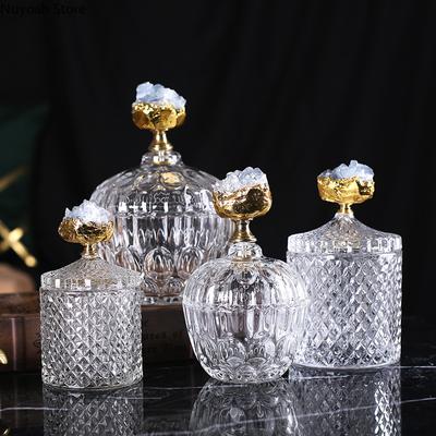 Leichtes, luxuriöses, hochwertiges Kristallglas, Bonbonglas, Vorratsglas, Wohnzimmer, Esstisch, Aufbewahrung, Luxus-Couchtisch-Dekoration