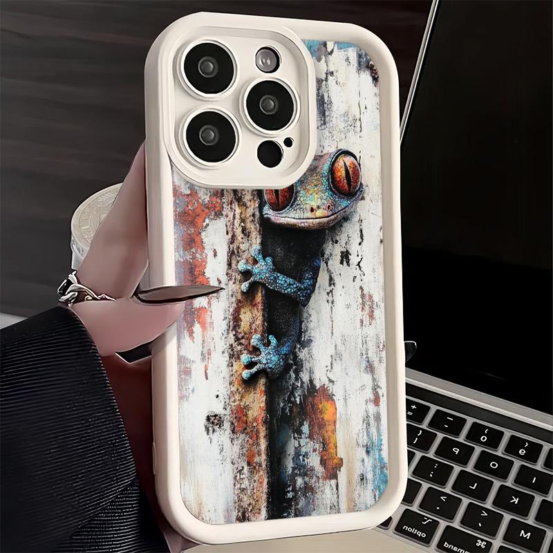 Phone Case for iPhone 17 Air 16E 15 16 Pro Max Lizards Geckos Cute Pet Cover 14 Plus 13 12 Mini Soft Shell Silicone Fundas