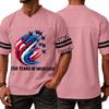 Men's Casual V Neck Short Sleeve Sports T Shirt Independence Day Themed Graphic Tee with Lettering and Airplane Design Athletic Fit
