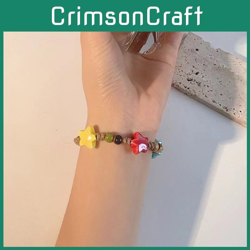 Delicate Star-beaded Bracelet For Women In Pastel Dopamine Colors For Travel
