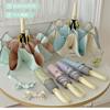 Fully Automatic Ring Buckle Closing Umbrella Sunscreen Color Contrast Color Glue Female Color Glue Student Rounded Corner Safety Parasol