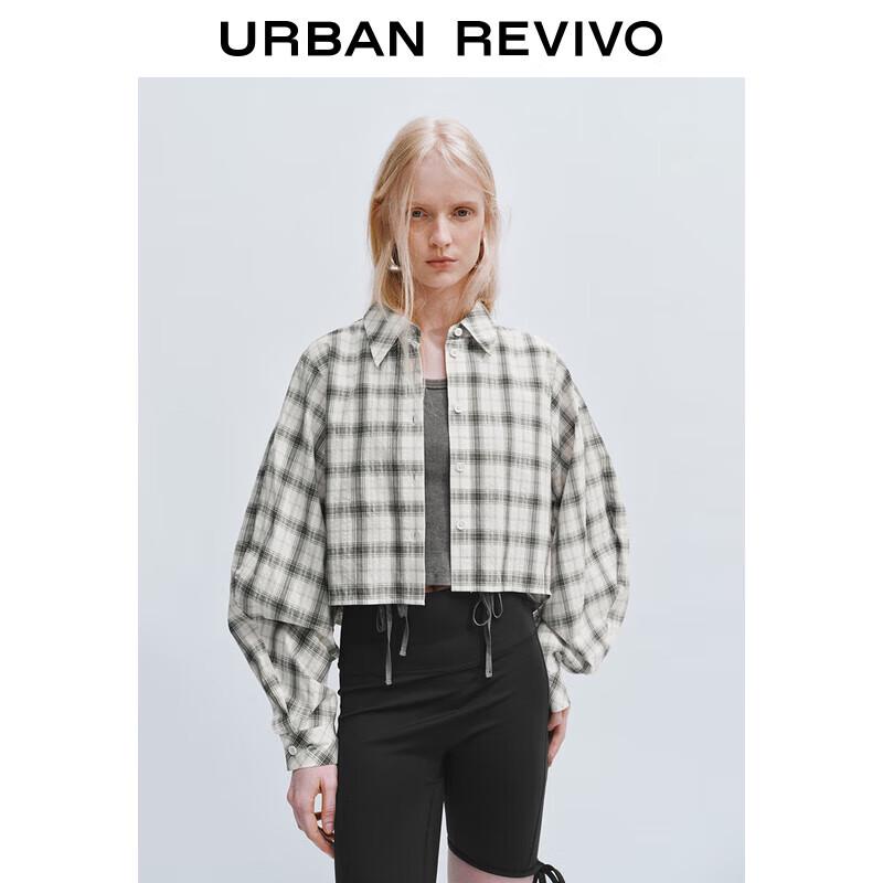 

UR 2025 Summer Women s Plaid Long Sleeve Shirt S