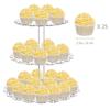 3-layer Flower Shaped Cake Rack Durable Non-slip Acrylic Pastry Dessert Rack Baby Shower Wedding Birthday Party