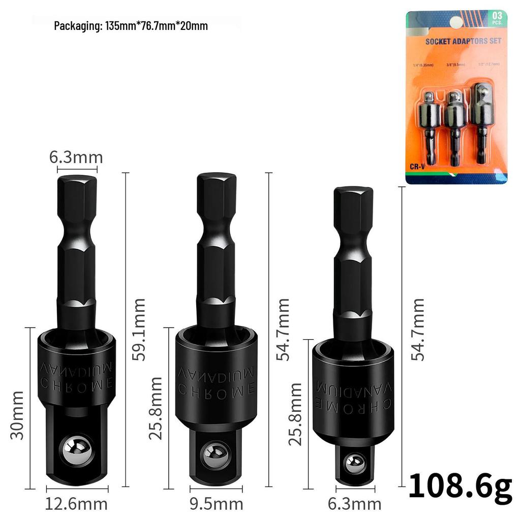 Kompakte, selbstverriegelnde Schraubendreher-Bit-Verlängerungsstange mit Doppelfunktion