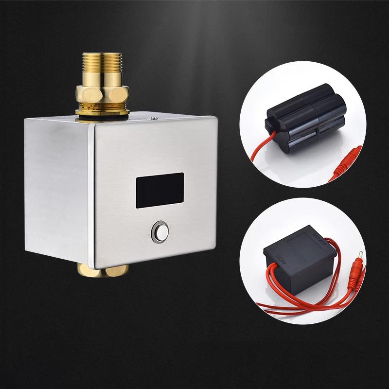 HLK DC Induction Brass Solenoid Valve Automatic Touchless Sensor for Hotel Toilet Flush Valve Water Saving Modern Design