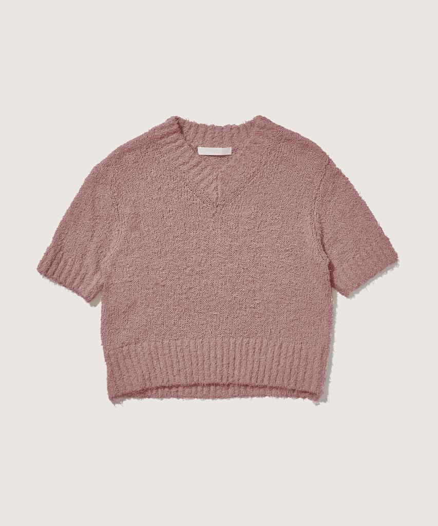 PLAC WOMEN V-Neck Boucle Knit Pink