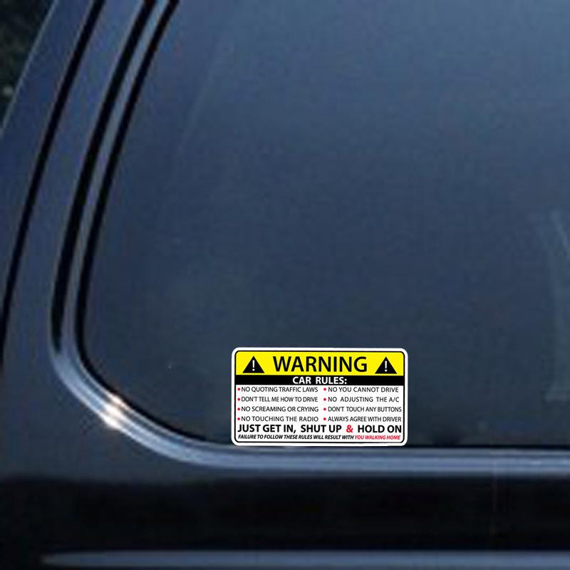 Car Safety Warning Rules StickersCar Safety Warning Rules Stickers
