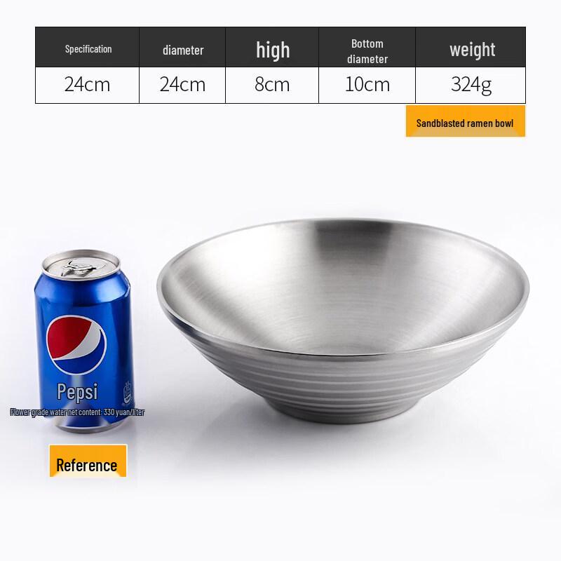 Korean Style 304 Stainless Steel Noodle & Soup Bowl Set