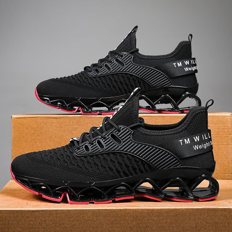 Flying Woven Men's Shoes Spring Air Mesh Blade Red Sports Running Casual Trendy Shoes Versatile Men's Factory