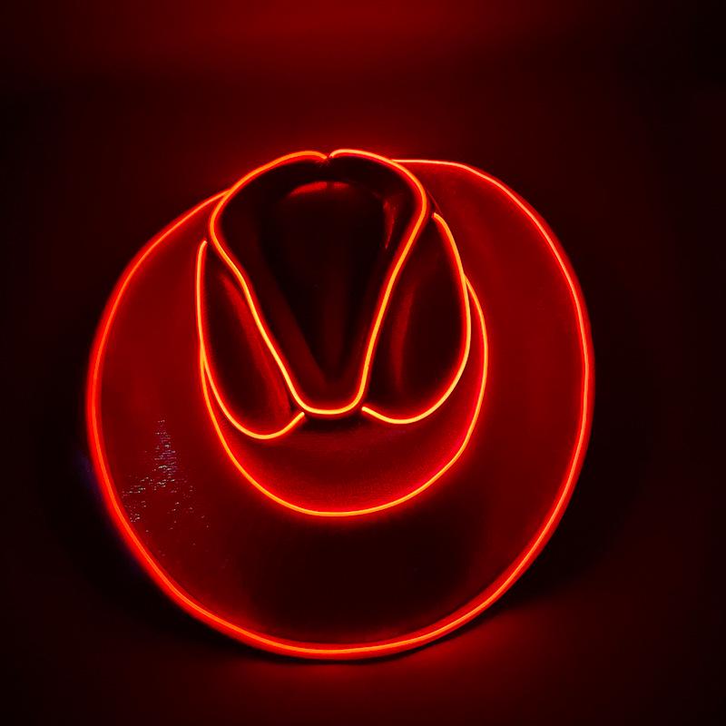 Iridescent LED Light-up Sequin Cowboy Hat for Christmas and Halloween Carnival