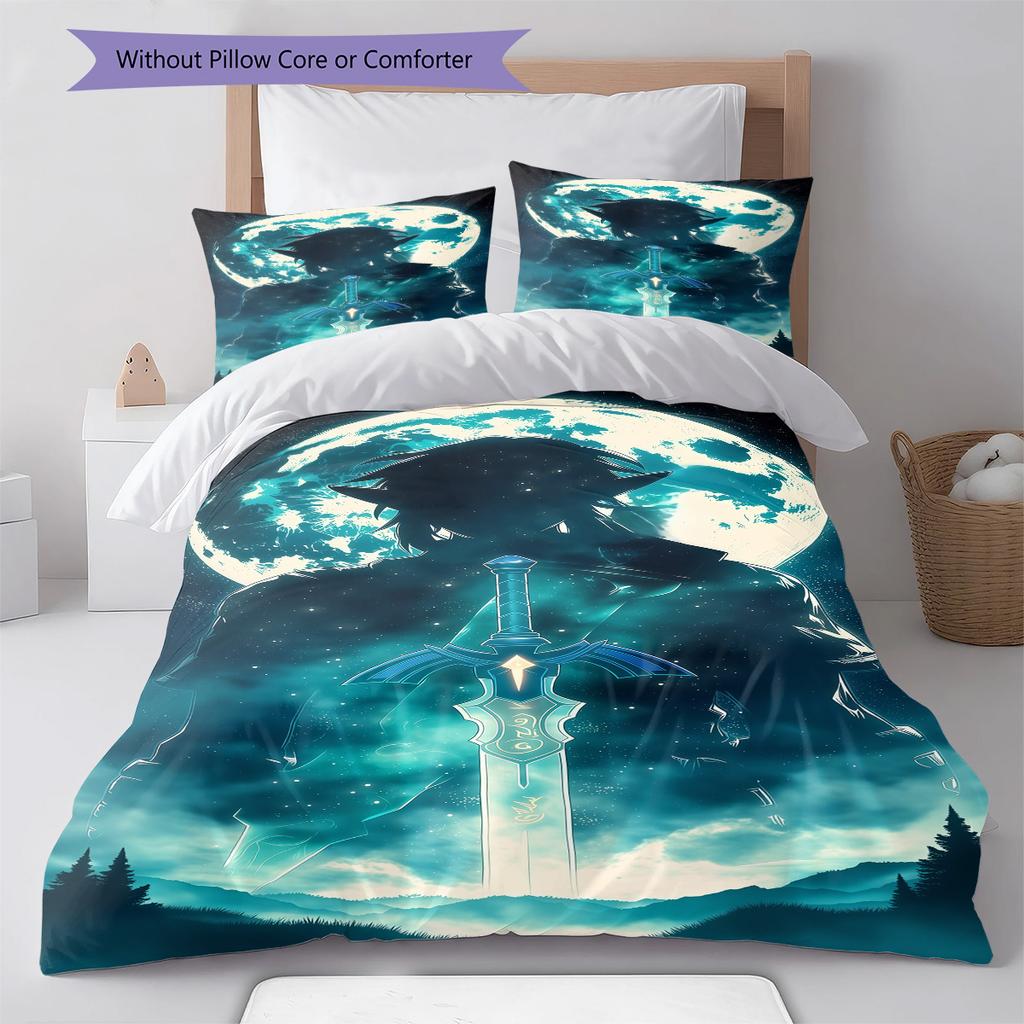 Fantasy Games  Pattern Bedding Quilt Set Quilt Cover Pillowcase Home Decoration Birthday Gift (1 * duvet cover + 2 * pillowcase, without core)
