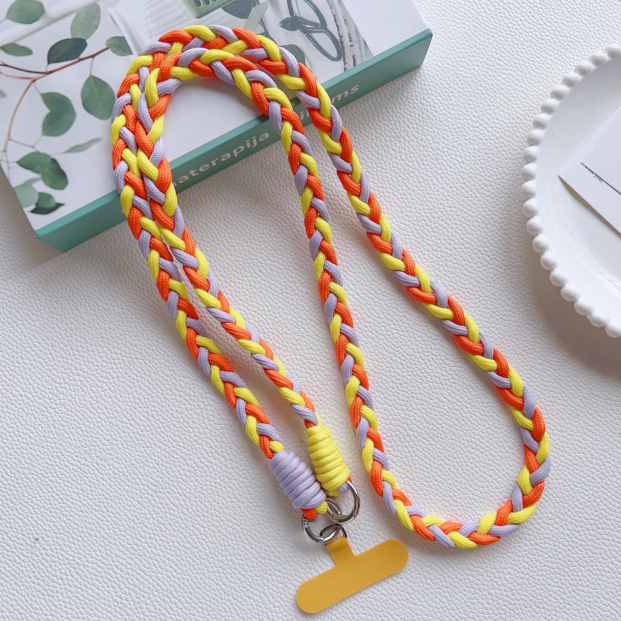 

Fashionable DIY woven mobile phone lanyard, crossbody long rope, universal lanyard for travel and sports,anti-loss lanyard sheet Polyester / Nylon
