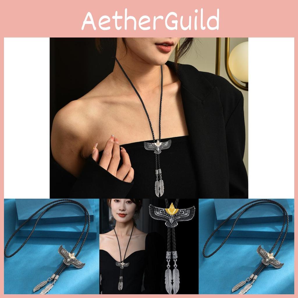 Nature Distinctive Inspired Bolo Tie With Gold Eagle Pendant Versatile Accessory For Everyone