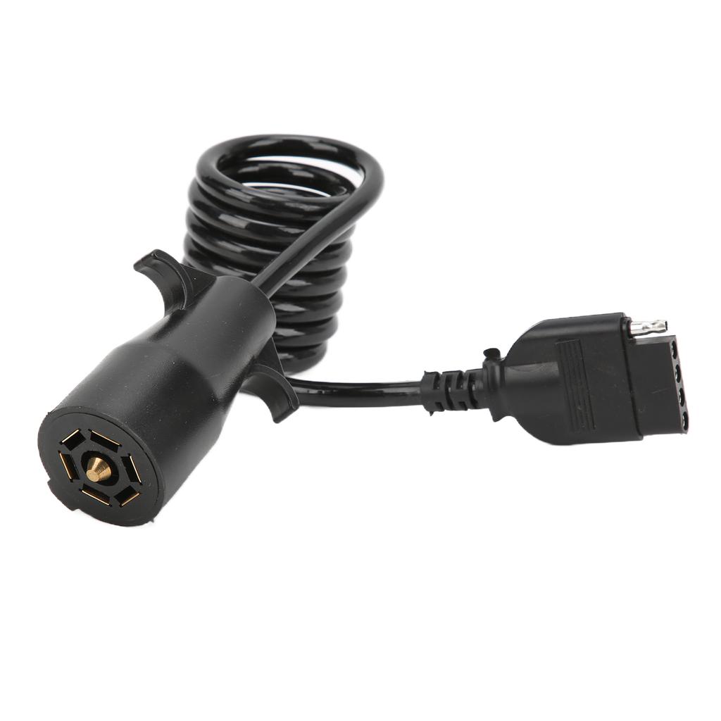 7 Way Round To 5 Way Pin Flat Spiral Trailer Connector Adapter Plug Brass Terminal Wiring Adapter for Boat Trailers