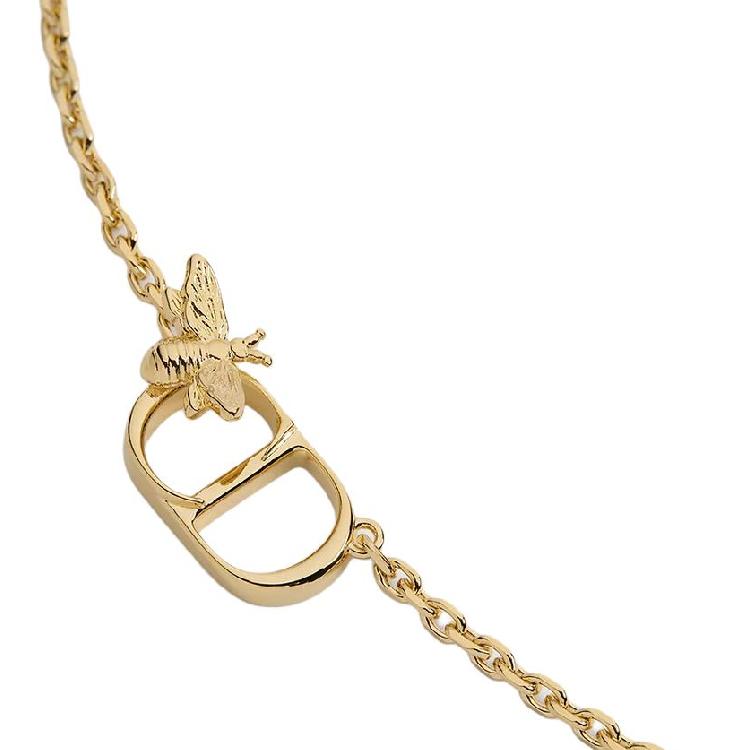 Dior Spring Summer 2026 Collection Logo Butterfly Design Necklace Unisex Necklace Gold N3670WOMMT_D300