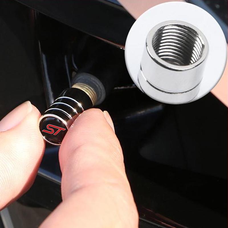 Cjgnvt1 4Pcs Car Valve Caps Wheel Tires Air Tyre Stem Protective Cover For Ford ST Line Escape Kuga Mondeo Ecosport Fiesta Focus 2 3 MK