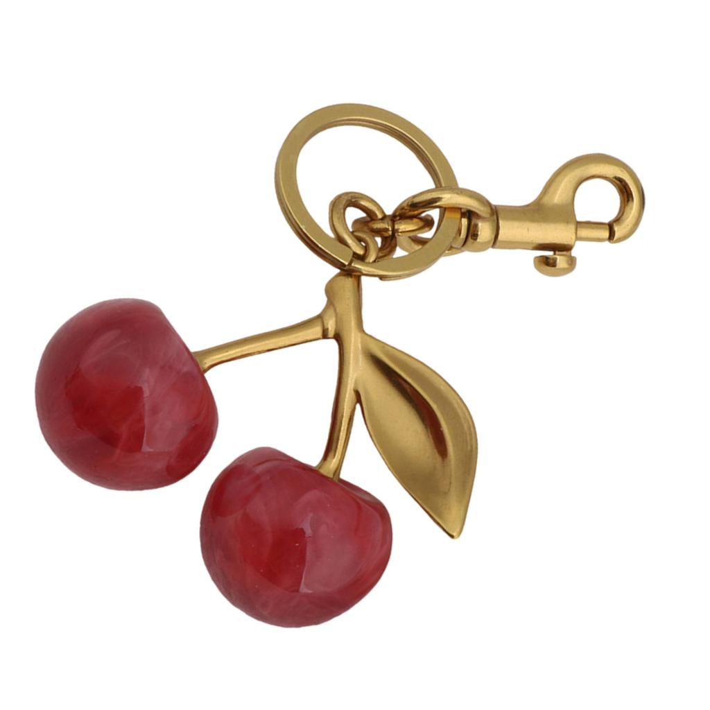 Youthful Cherry Accessory Fashionable Keychain Alloy Resin Texture Cherry Keyrings Suitable for Party and Casual Outfits