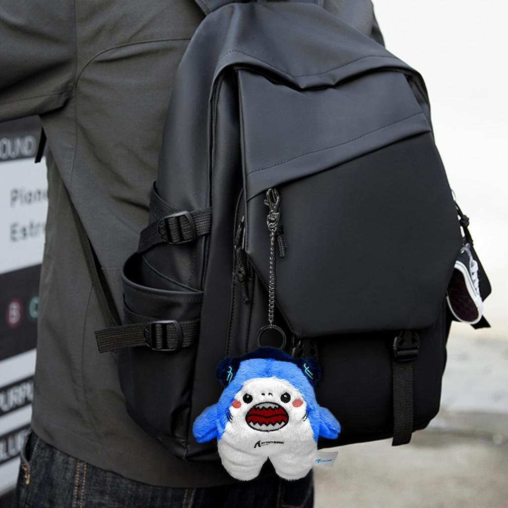 ATTACK SHARK Plush Toy, Fluffy and Furry, 10x10x13cm, Odorless, Non-shedding, Perfect for Hanging in a Backpack, Birthday Gift for Boyfriend, Child,