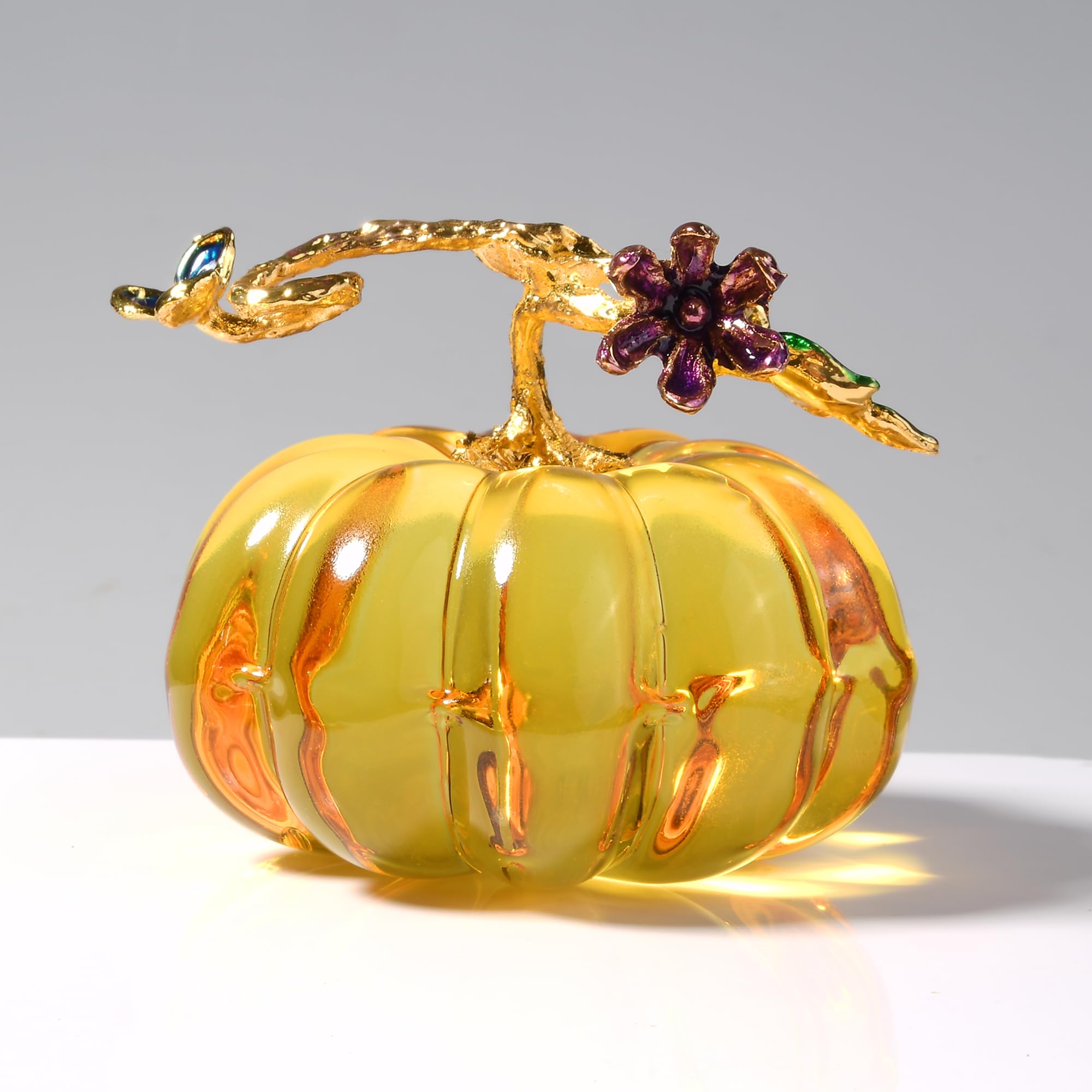 

Exquisite 1.6IN Glass Pumpkin Decor | Elegant Crystal Craft for Home Thanksgiving Table Centerpiece