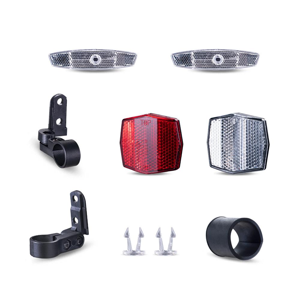 Funsea Scooter Accessories Reflector Kit of Wheel Front on Handlebar Rear On Seat Post ISO6742-2B BS6102-2 Standard