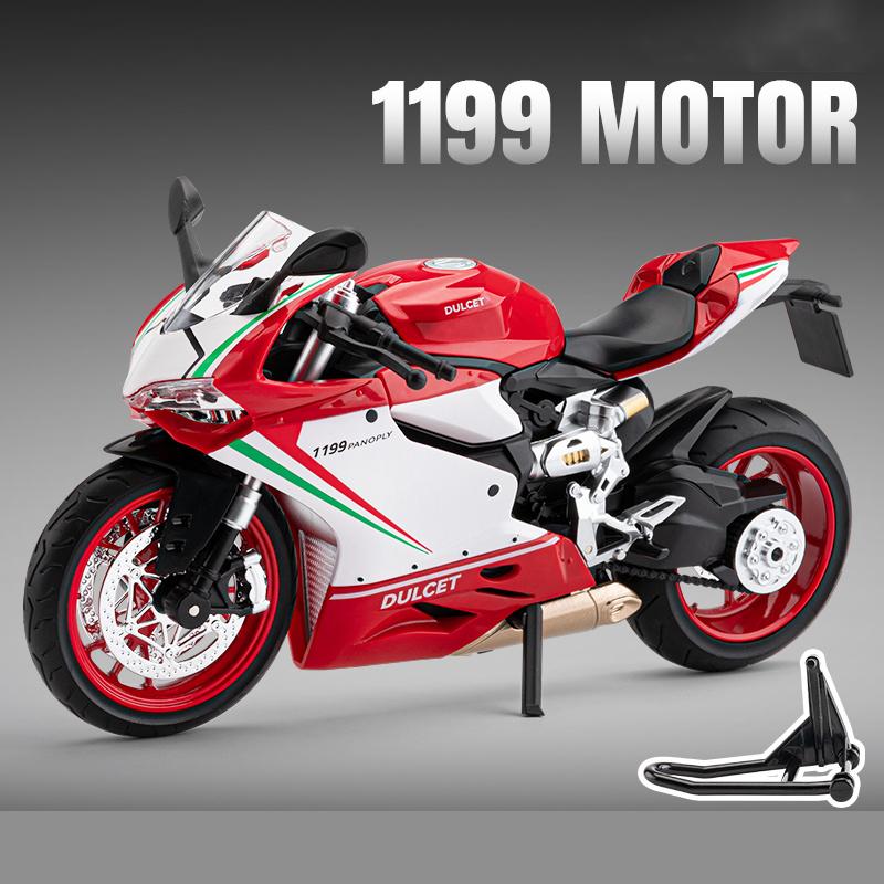1:9 1199 Panigale Alloy Sports Motorcycle Model Diecasts Metal Toy Street Racing Motorcycle Model Sound and Light Childrens Gift